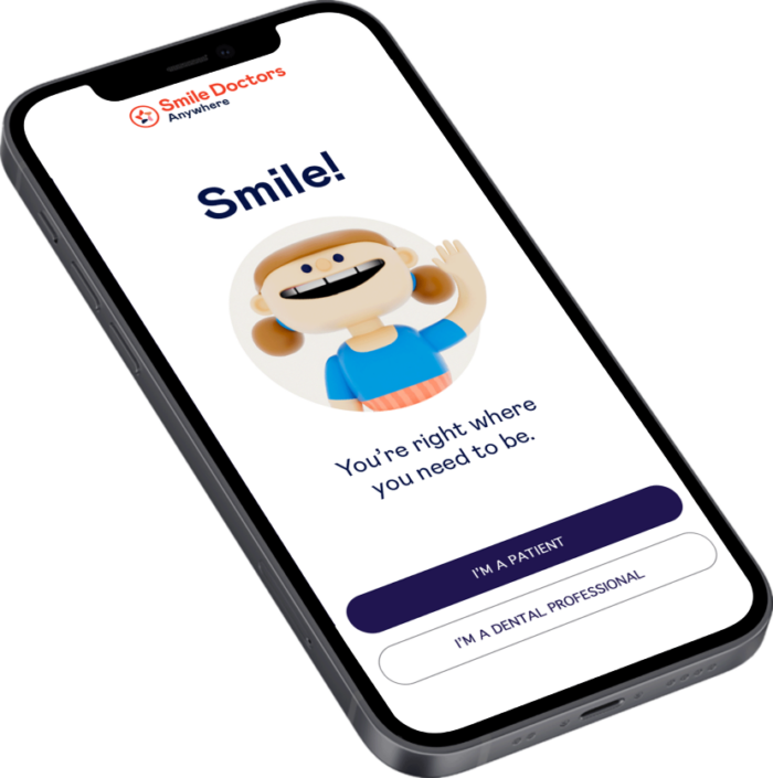 Smile Doctors Anywhere remote monitoring app opened on iphone